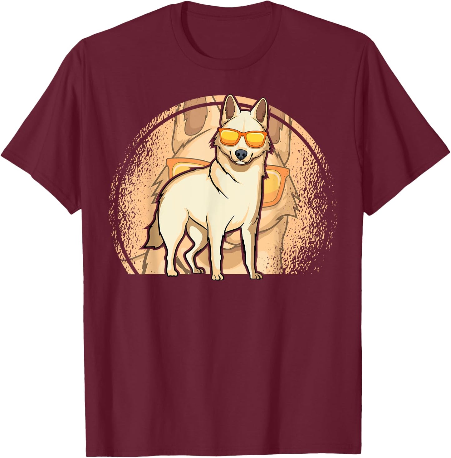 Korean Jindo Dog Sunglasses Jindo-gyeon Owner Fur Parent T-Shirt - T-Shirt | Maroon