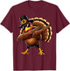 Turkey Dabbing Thanksgiving T-Shirt - T-Shirt | Maroon