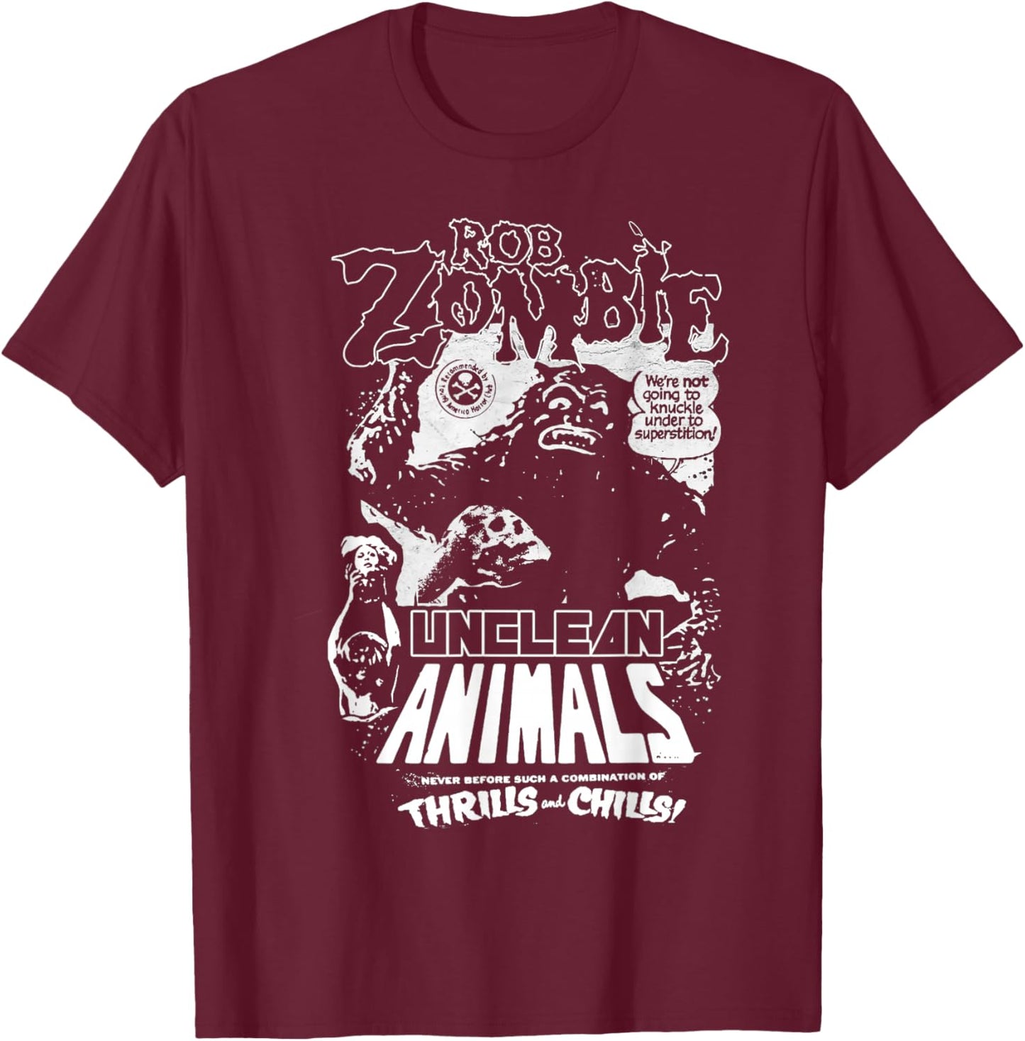 Rob Zombie Unclean Animals T-Shirt - T-Shirt | Maroon