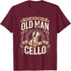 Never Underestimate an Old Man with A Cello Music T-Shirt - T-Shirt | Maroon