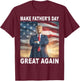 Funny Trump Dad Make Father's Day Great Again USA Flag T-Shirt - T-Shirt | Maroon