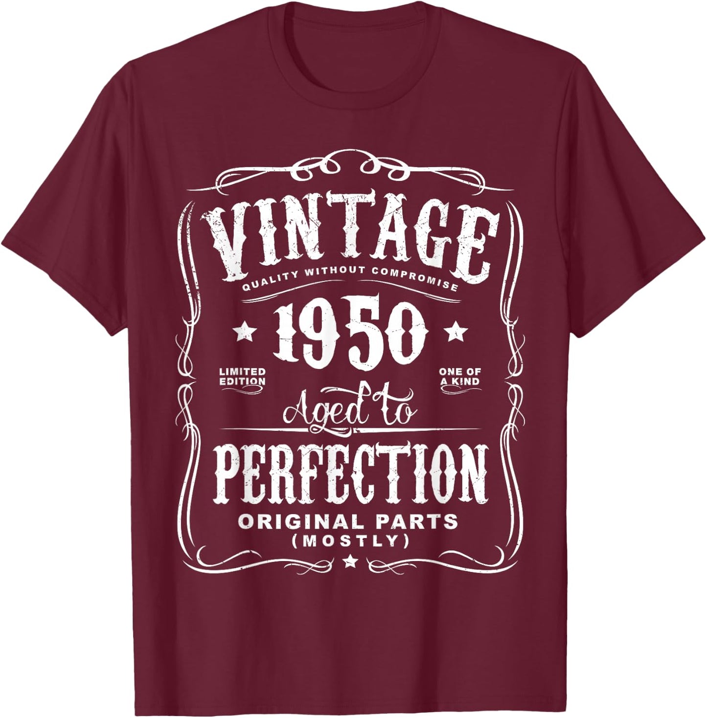 Vintage Made in 1950 68th Birthday Gift T-Shirt - T-Shirt | Maroon