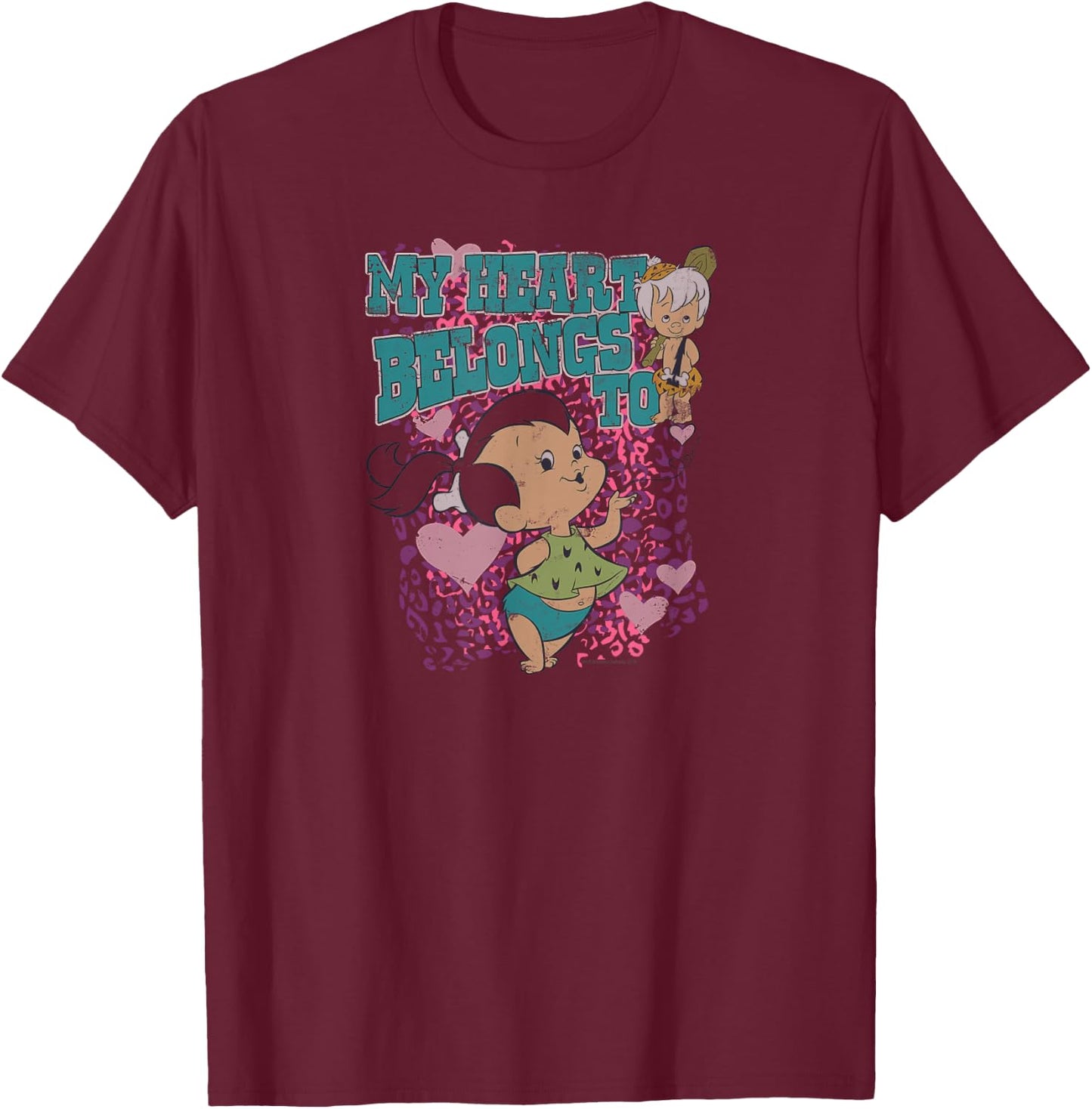 The Flintstones Pebbles My Heart T-Shirt - T-Shirt | Maroon