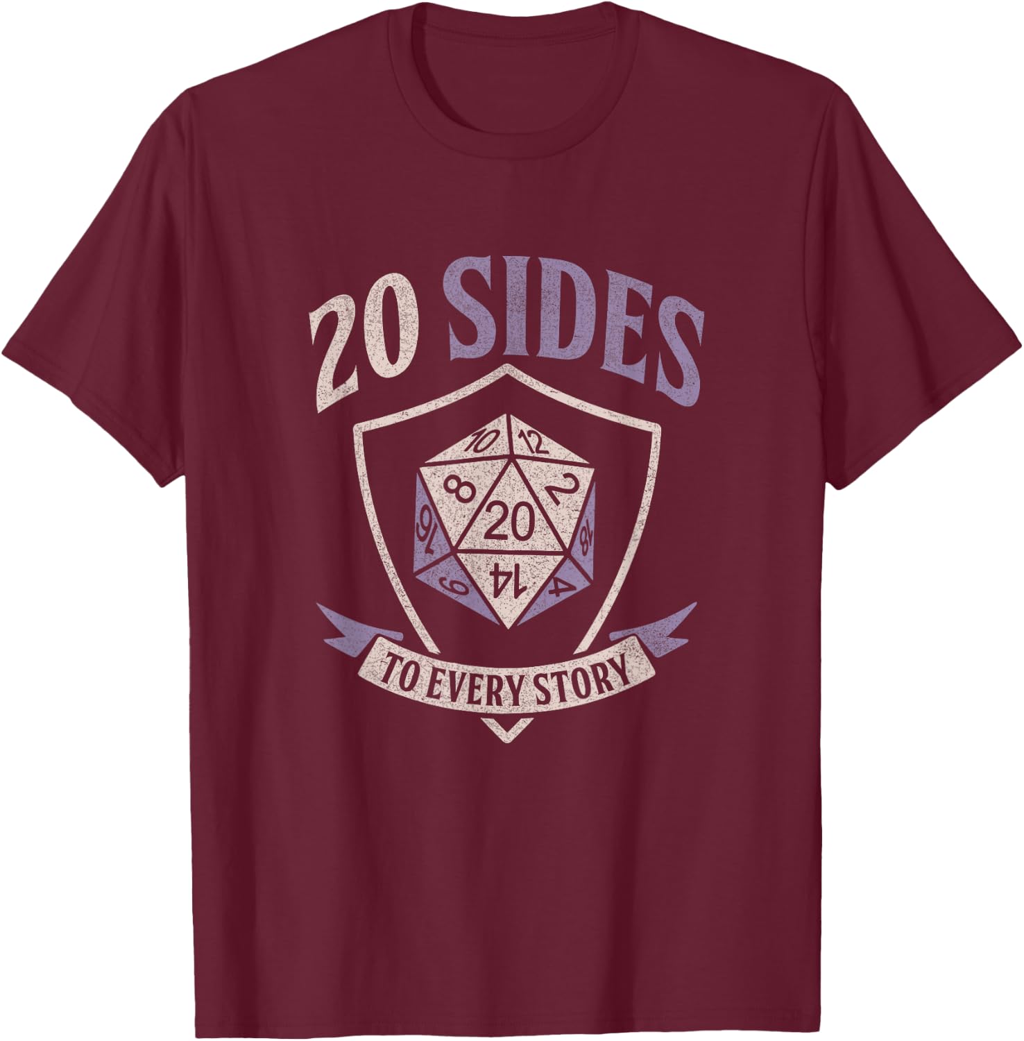 Tabletop Game RPG D 20 Dice Shirt T-Shirt - T-Shirt | Maroon
