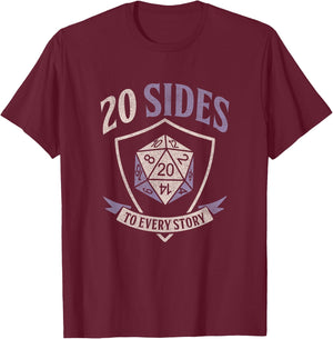 Tabletop Game RPG D 20 Dice Shirt T-Shirt - T-Shirt | Maroon