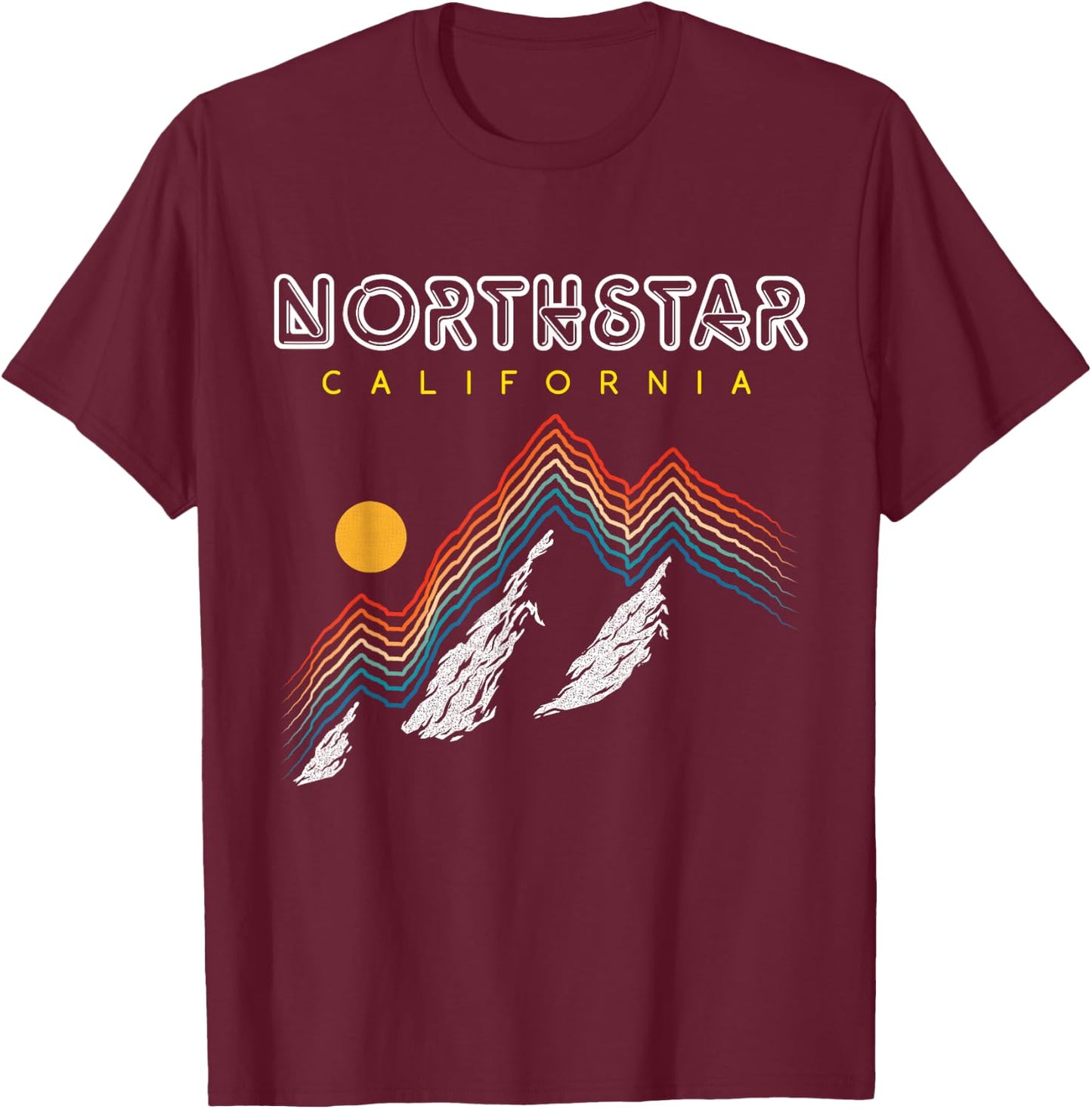 Northstar California - USA Ski Resort 1980s Retro Shirt T-Shirt - T-Shirt | Maroon