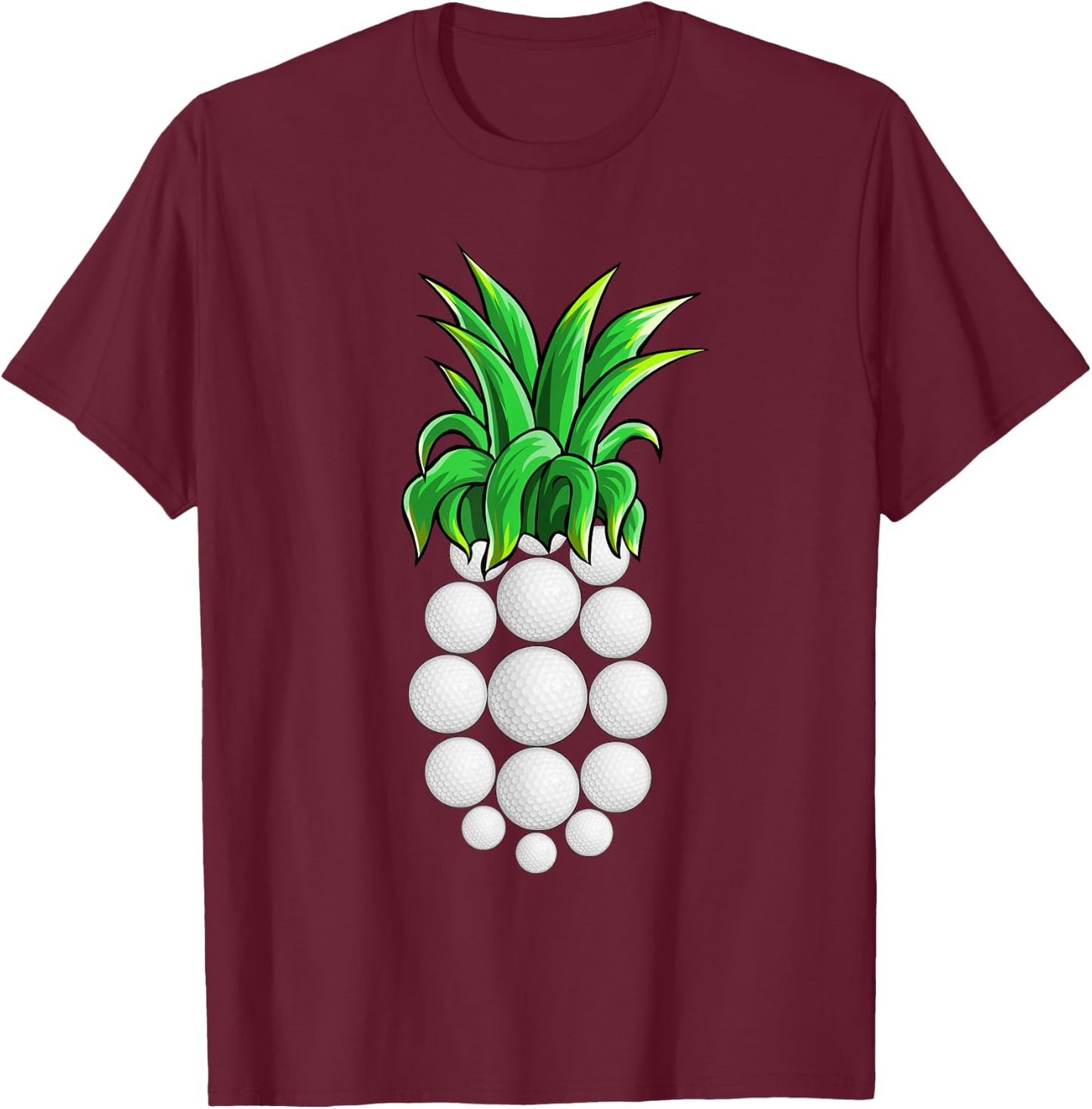 Pineapple Golf T Shirt Hawaiian Aloha Beach Gift Hawaii T-Shirt - T-Shirt | Maroon