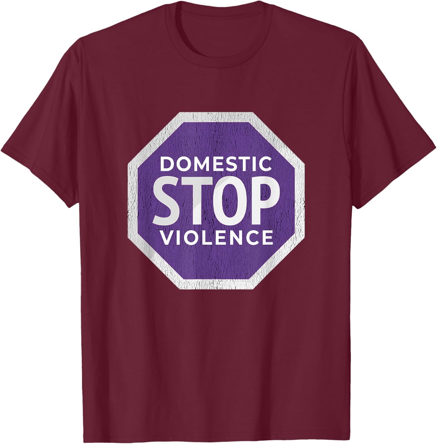 Domestic Violence Awareness Month Purple Graphic Gift T-Shirt - T-Shirt | Maroon