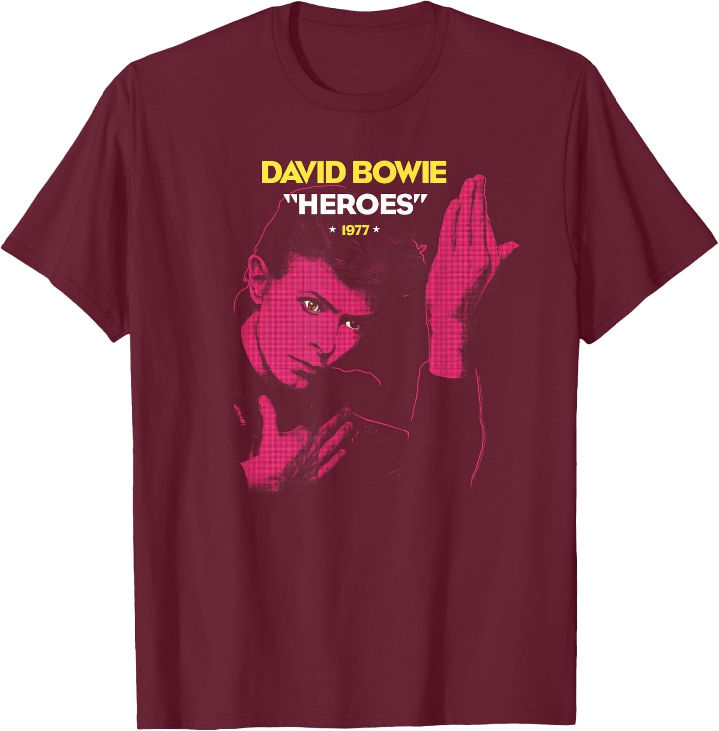 David Bowie - Heroes 1977 T-Shirt - T-Shirt | Maroon