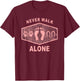 Never Walk Alone Horse, Dog and Rider Women Kids T-Shirt - T-Shirt | Maroon
