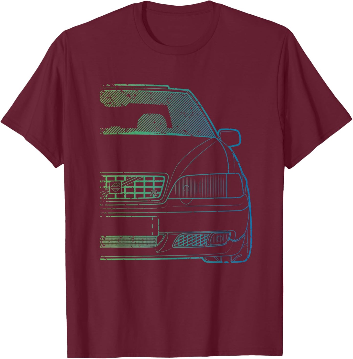 Classic Racing V-70 Turbo Green Gradient T-Shirt - T-Shirt | Maroon