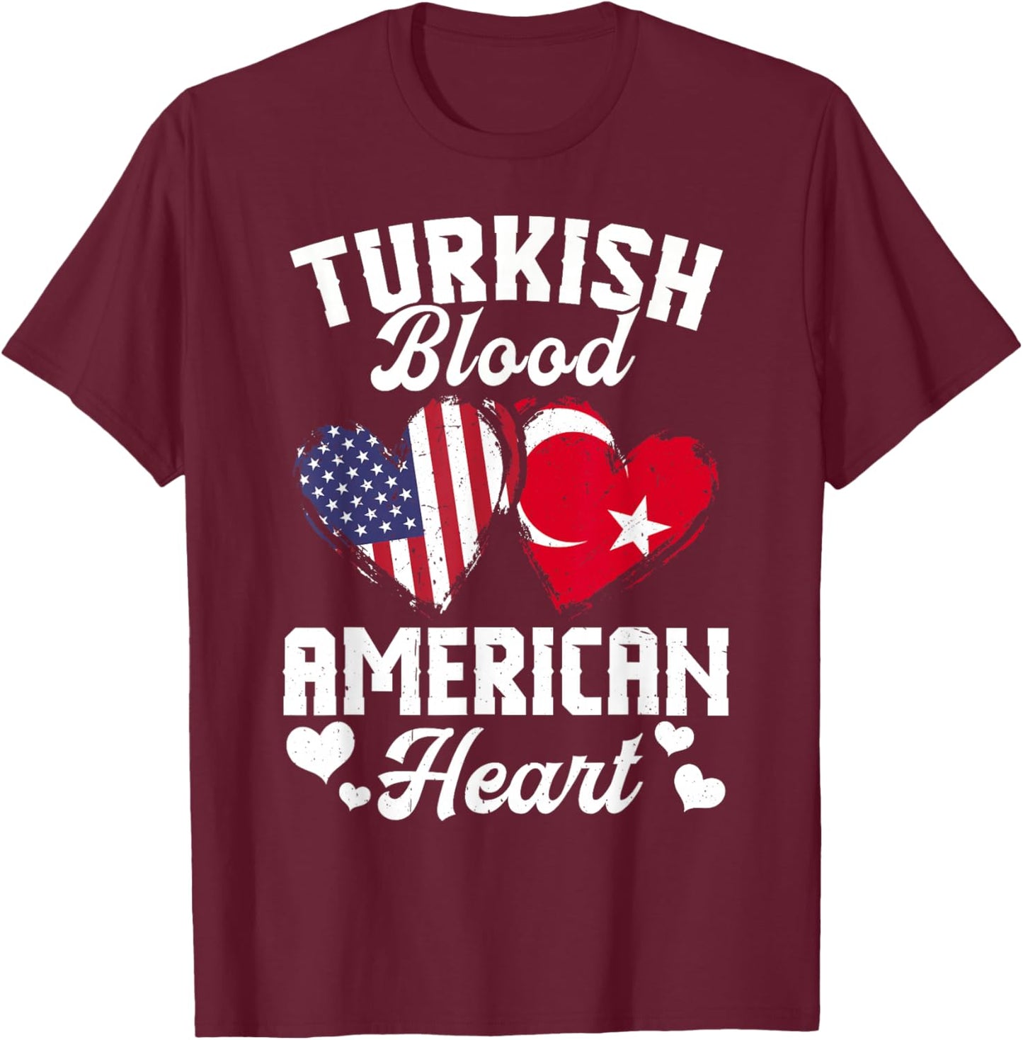 Turkish Flag Uniform American Outfit US Flags Turkey T-Shirt - T-Shirt | Maroon