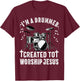 Christian Drummer Drum Player Stick Men Jesus Worship Music T-Shirt - T-Shirt | Maroon