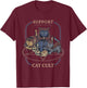 Support Your Local Cat Cult - Retro Occult T-Shirt - T-Shirt | Maroon