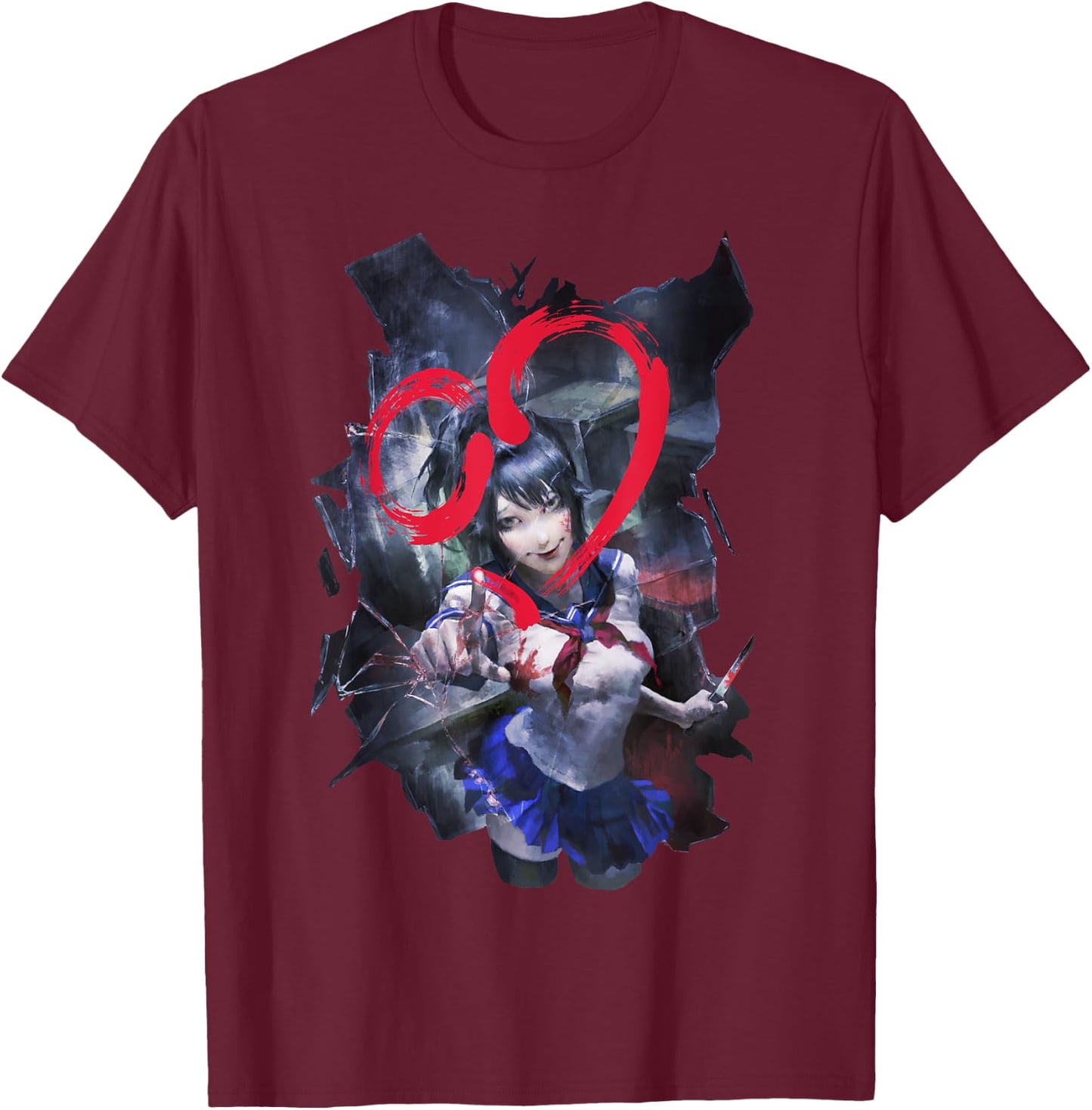 Yandere Simulator Lovesick Shirt T-Shirt - T-Shirt | Maroon
