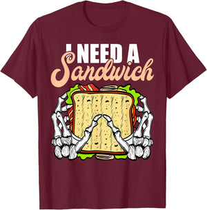 All I need is a Sandwich Halloween Costume Horror movies T-Shirt - T-Shirt | Maroon