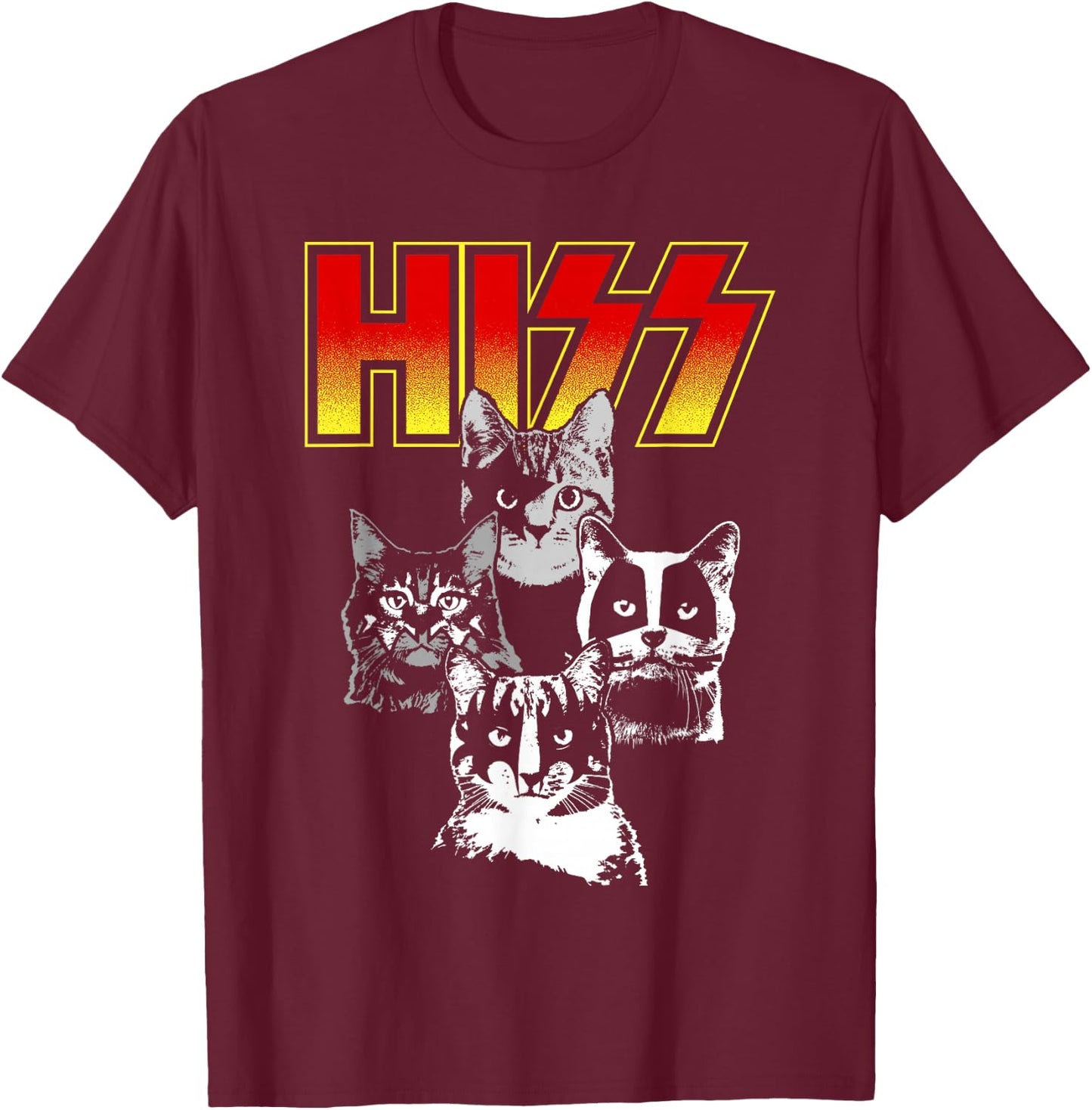The original HISS shirt - funny cat shirt T-Shirt - T-Shirt | Maroon