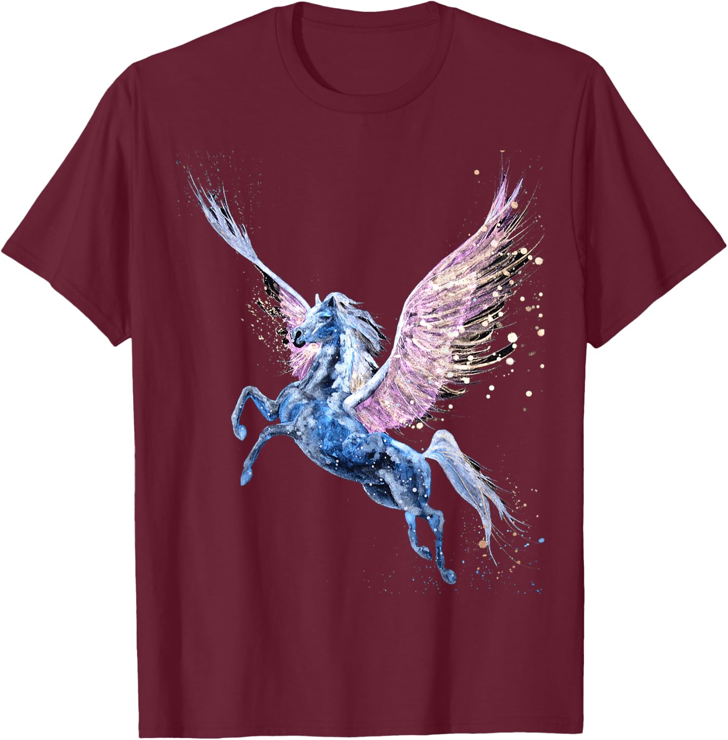Pegasus Flying Horse T-Shirt - T-Shirt | Maroon