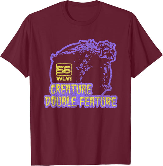 Creature Double Feature Retro 1970s T-Shirt - T-Shirt | Maroon