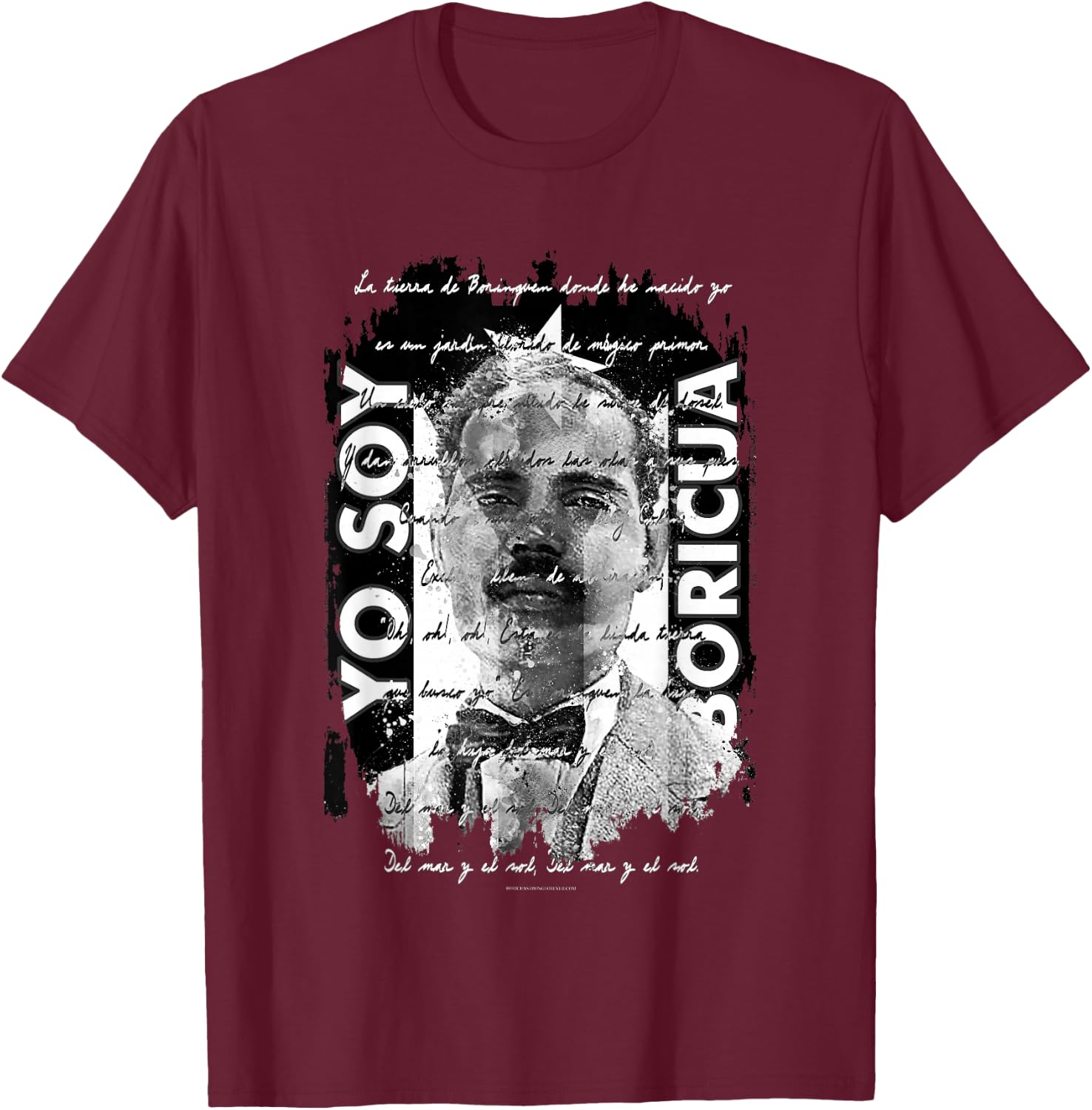 Albizu Campos Yo Soy Boricua Black Puerto Rico Flag Resiste T-Shirt - T-Shirt | Maroon