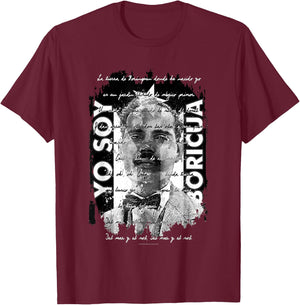 Albizu Campos Yo Soy Boricua Black Puerto Rico Flag Resiste T-Shirt - T-Shirt | Maroon