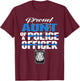 Proud Aunt Of A Police Officer - Thin Blue Line Auntie Gift T-Shirt - T-Shirt | Maroon