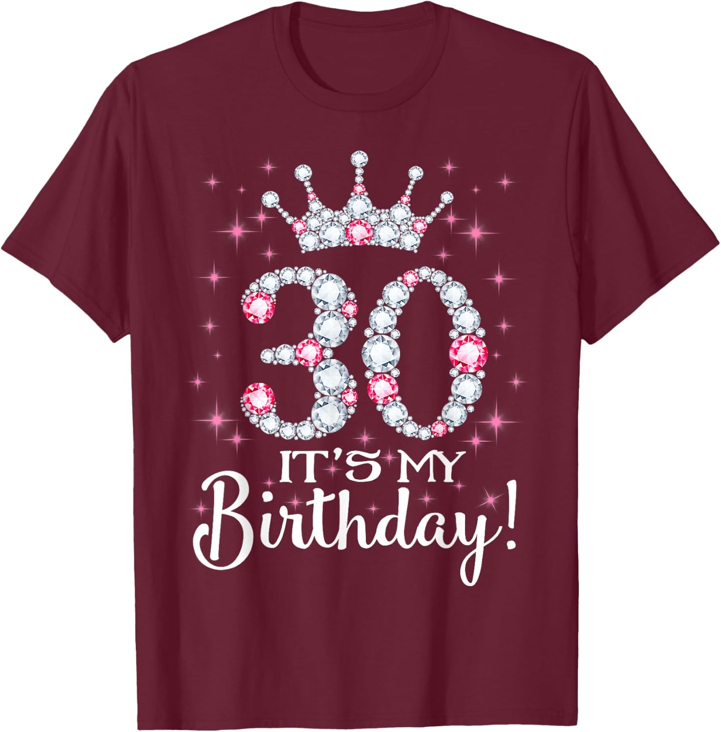 30 It's My Birthday 1989 30Th Birthday Gift T-Shirt - T-Shirt | Maroon