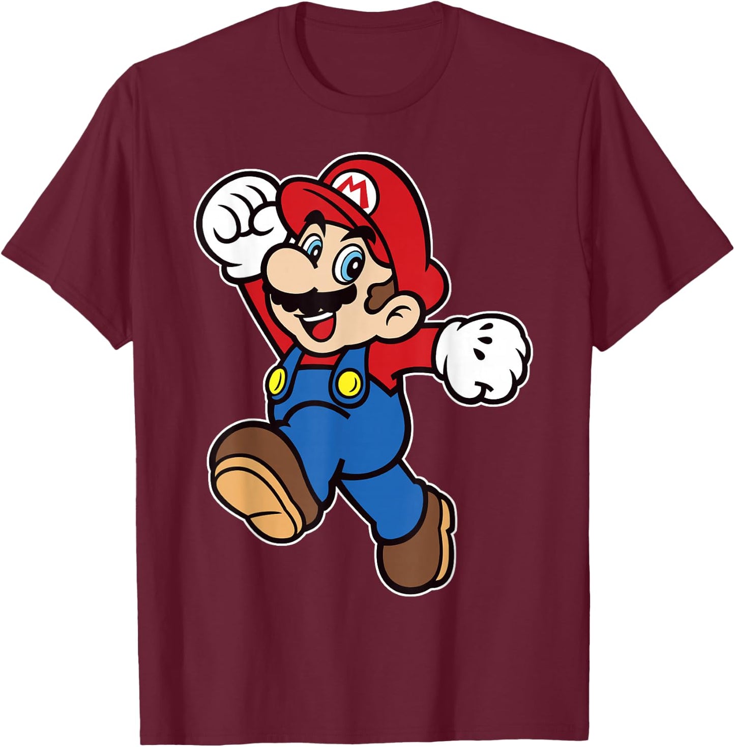 Super Mario Classic Jump Portrait T-Shirt - T-Shirt | Maroon