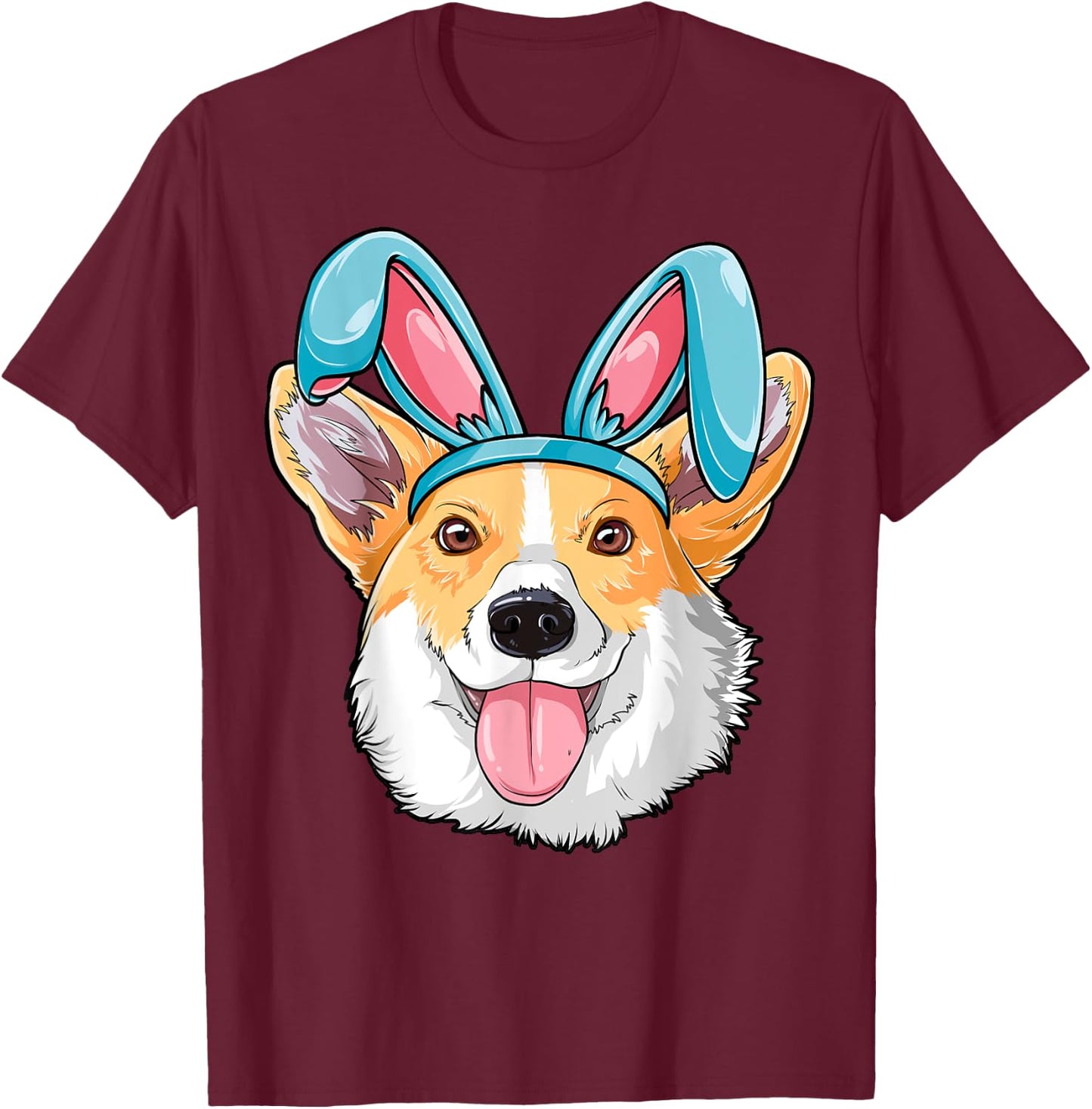 Corgi Easter Bunny Boys Girls Kids Men Women Dog Lover Gifts T-Shirt - T-Shirt | Maroon