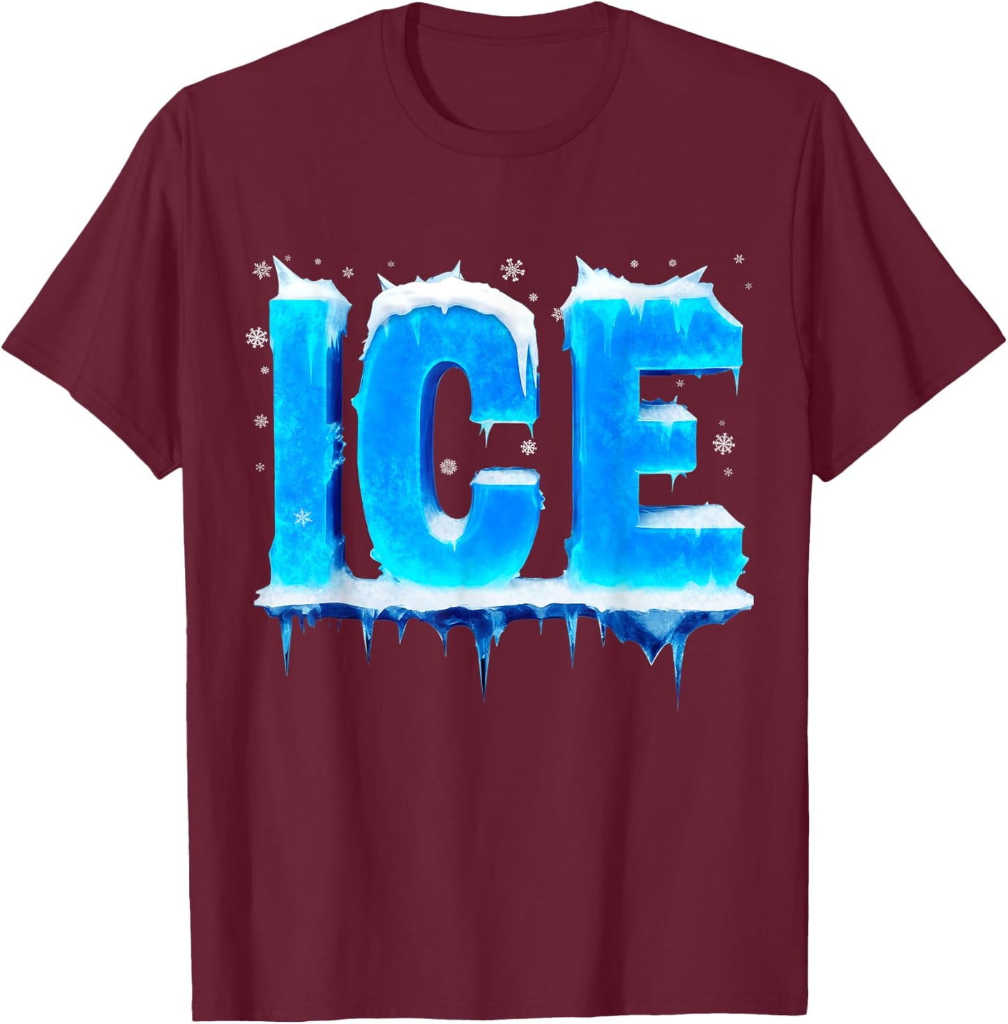 Ice Shirt Adult Kids Men Women Fire And Ice Costume T-Shirt - T-Shirt | Maroon