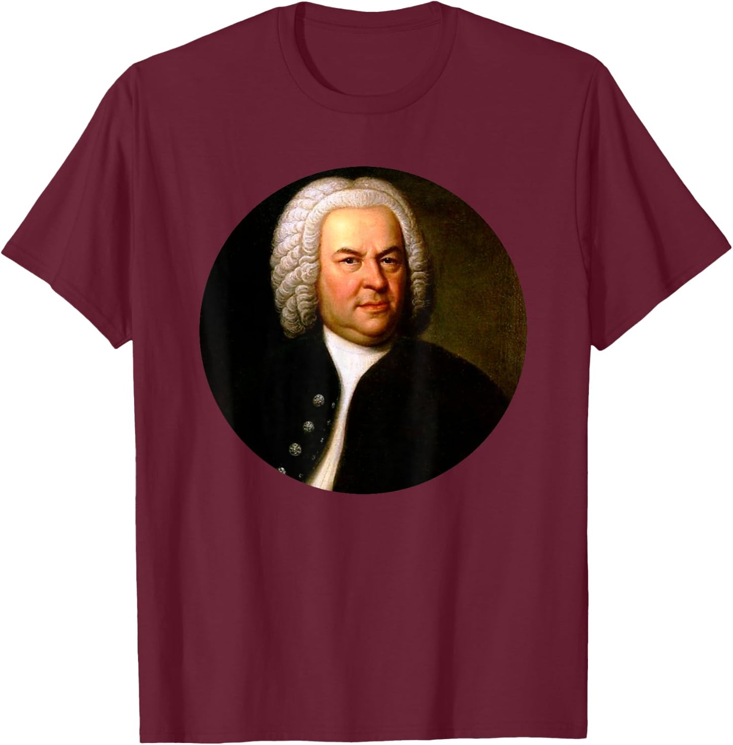 Johann Sebastian Bach Composer Portrait T-Shirt - T-Shirt | Maroon