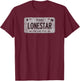 Funny TX State Vanity License Plate LONESTAR T-Shirt - T-Shirt | Maroon