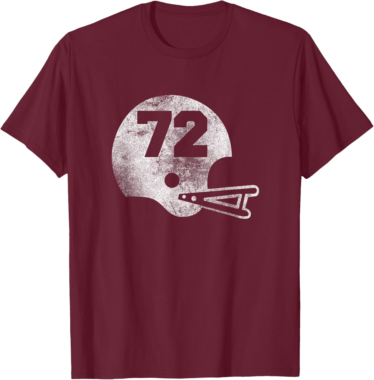 Vintage Football Jersey Number 72 Player Number T-Shirt - T-Shirt | Maroon