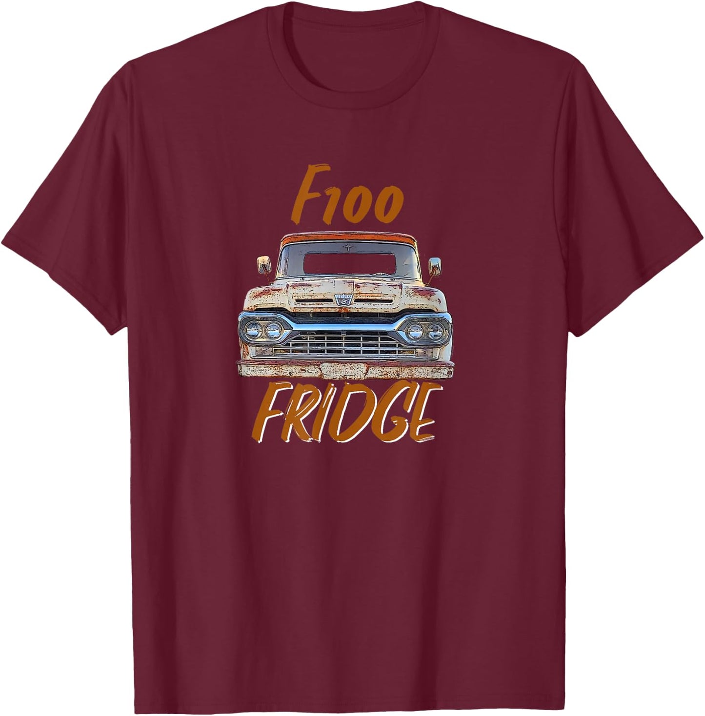 F100 Fridge Truck Graphic Gift T-Shirt - T-Shirt | Maroon