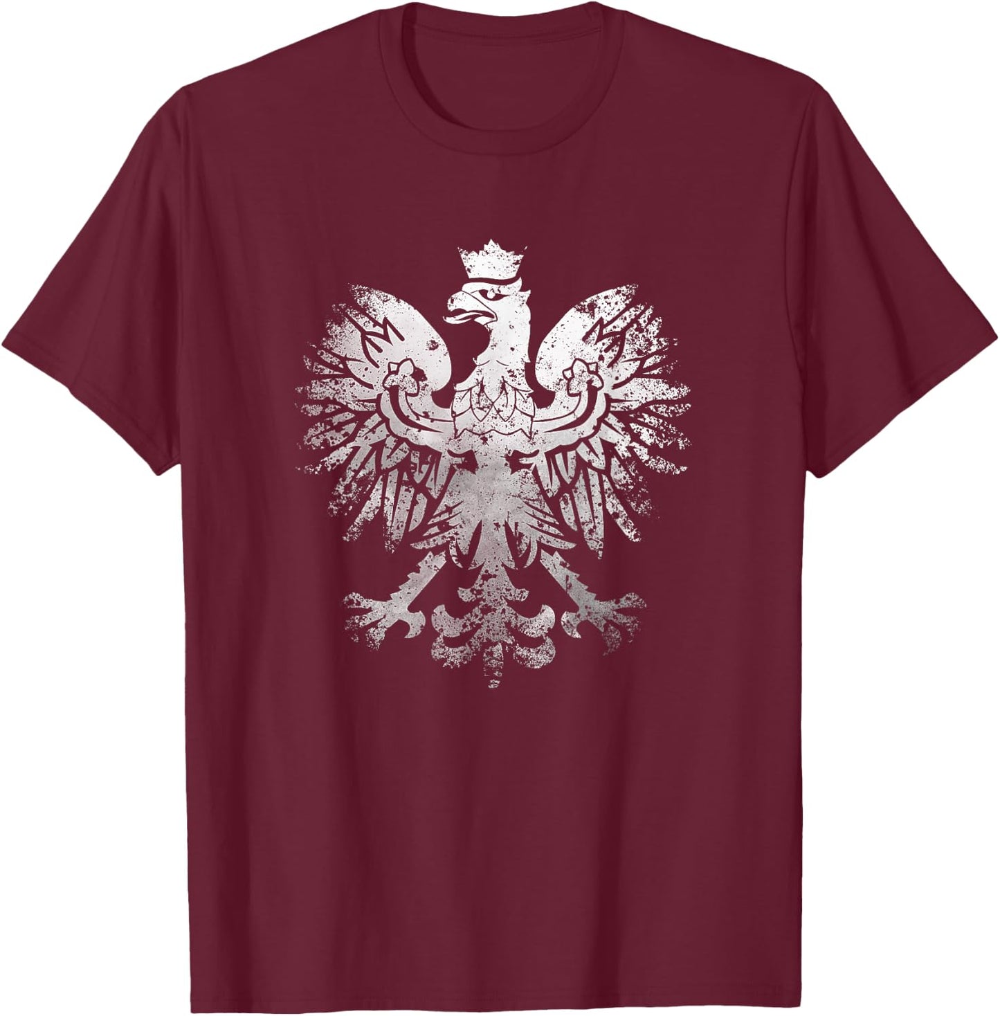 Vintage Polish Eagle | Poland Retro Eagle T-Shirt - T-Shirt | Maroon