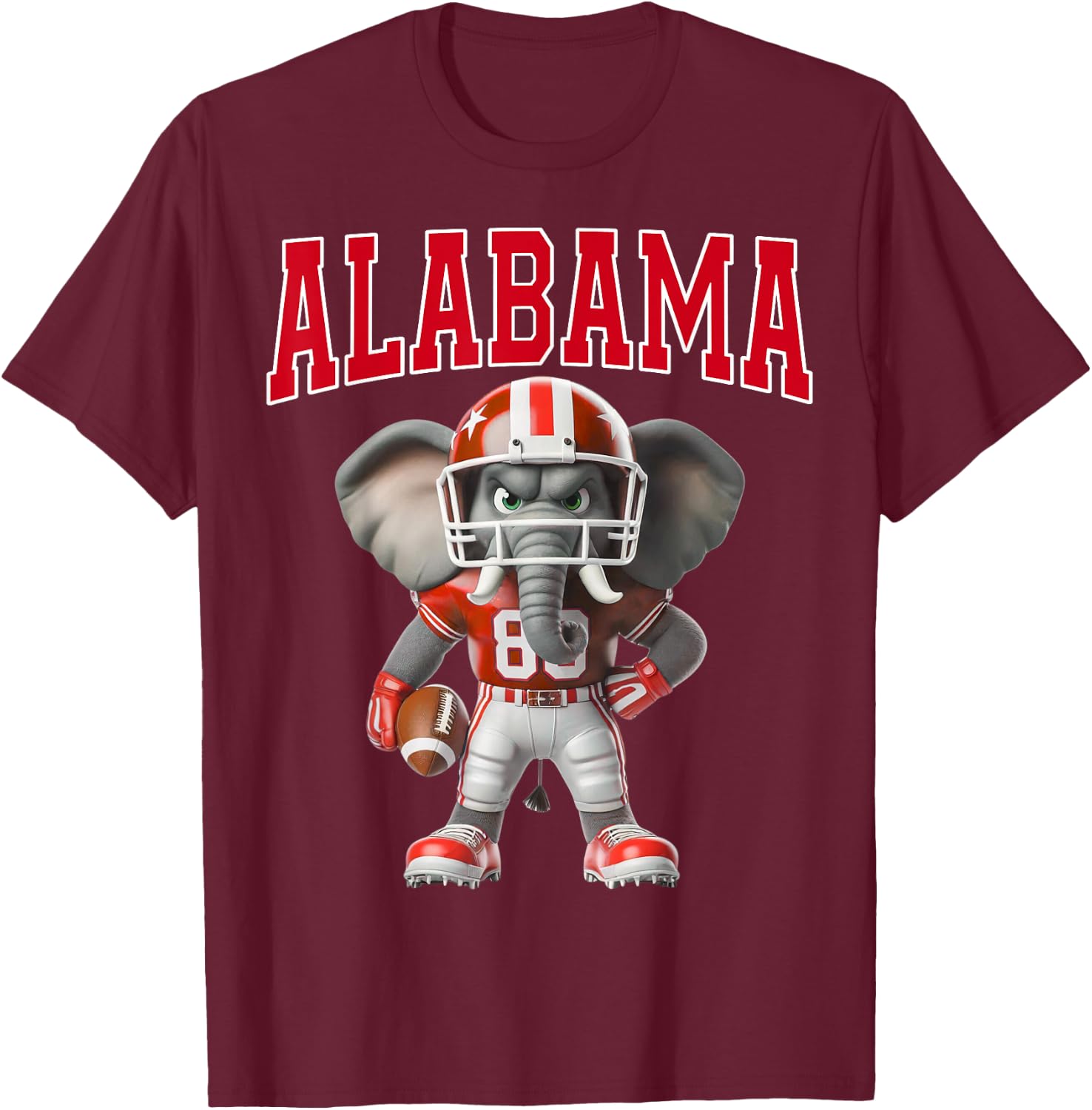 Alabama AL Vintage Sports Funny Elephant Love Men Women Kids T-Shirt - T-Shirt | Maroon