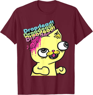 Dropdead Cat T-Shirt - T-Shirt | Maroon
