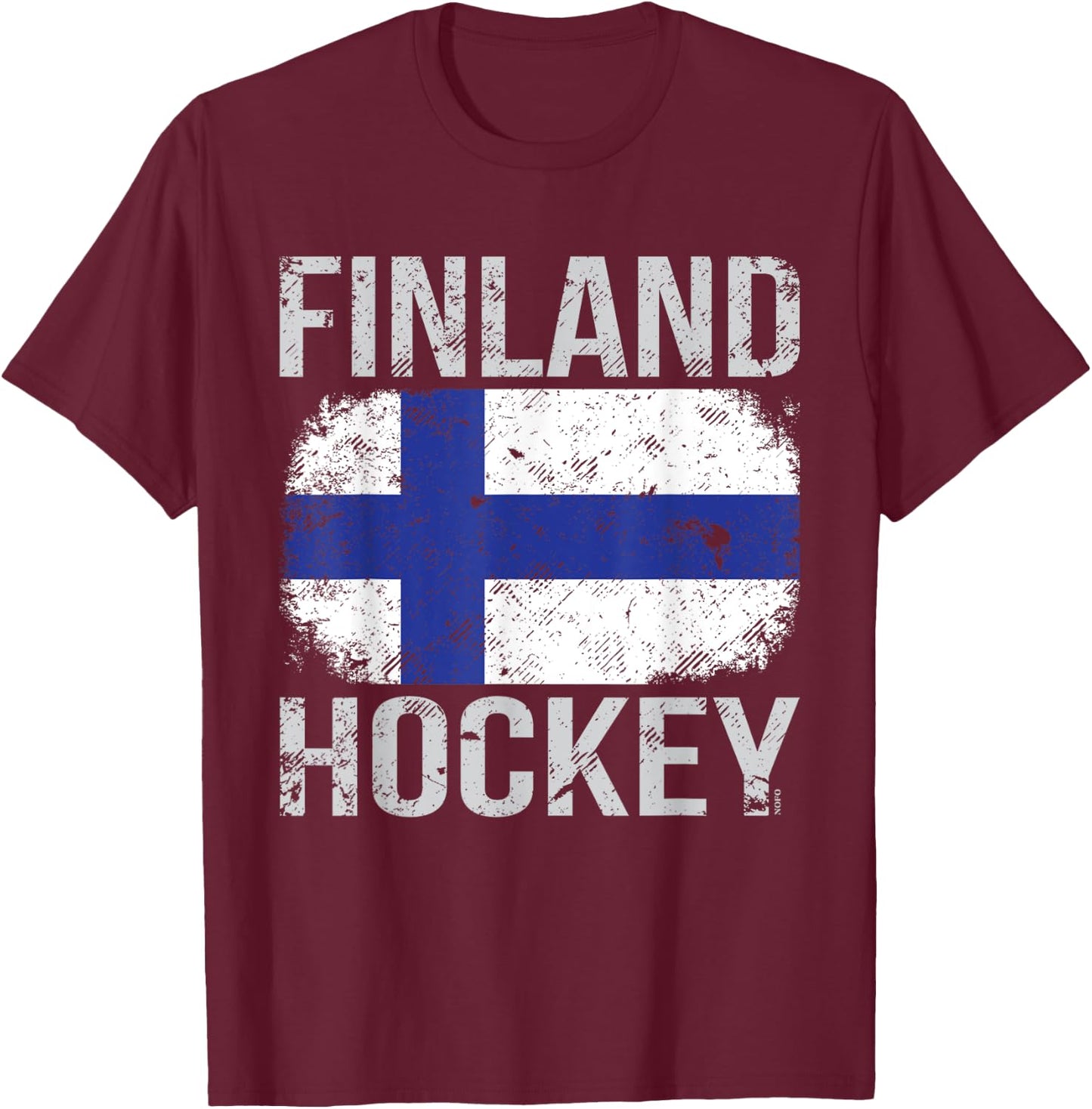 Finland Hockey, Finnish Flag T-Shirt - T-Shirt | Maroon