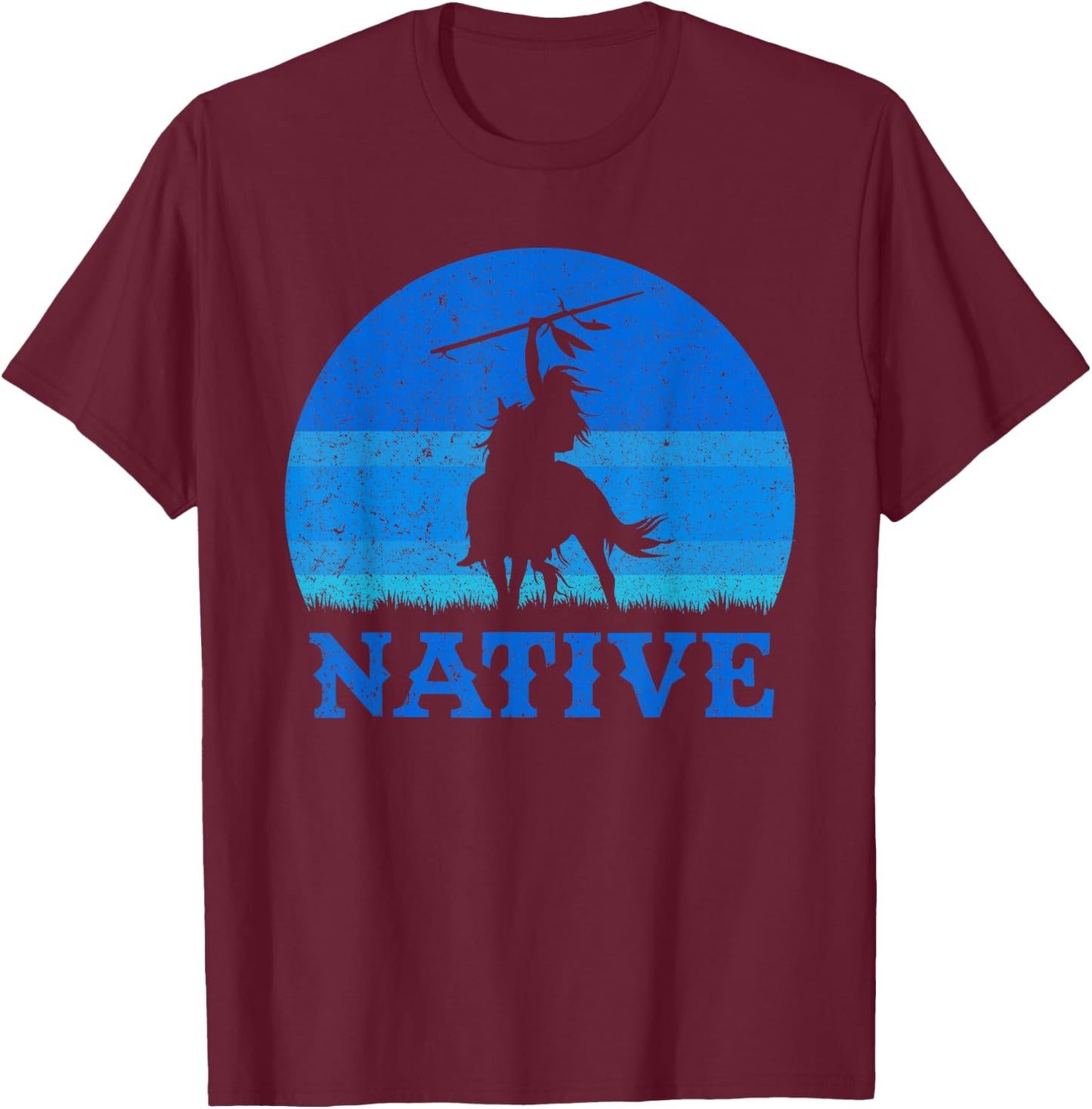 Northwest Native American Knight Pride Mountain Warrior T-Shirt - T-Shirt | Maroon