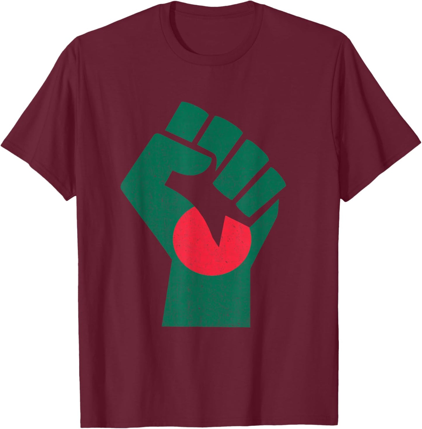 Bangladeshi Flag Bangladeshi Pride Handfist Power Bangladesh T-Shirt - T-Shirt | Maroon