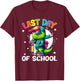 Last Day Of School Students Dinosaur Funny T-Shirt - T-Shirt | Maroon