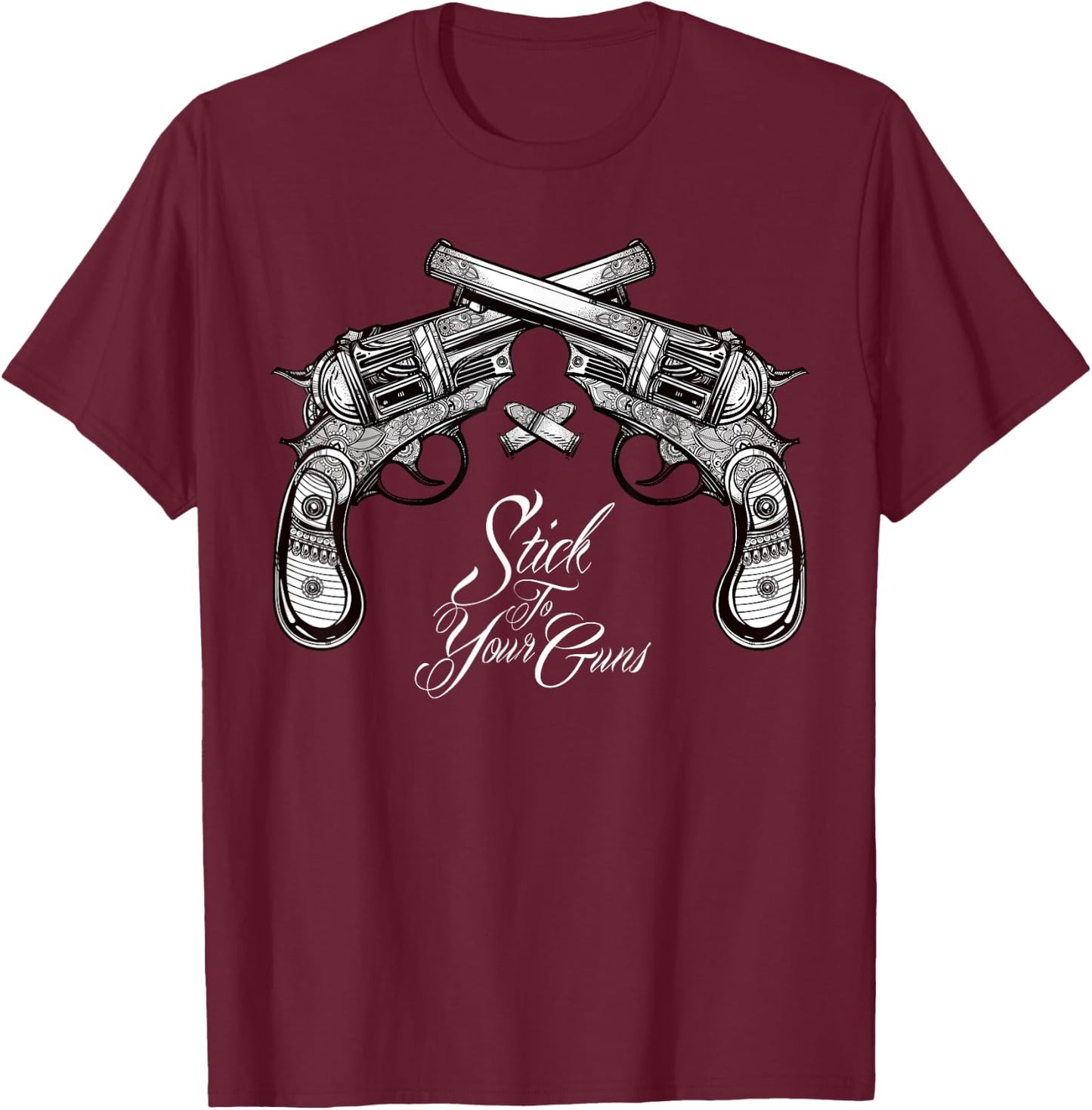 Stick To Your Guns - Western Bandit - Vintage Cowboy T-Shirt - T-Shirt | Maroon