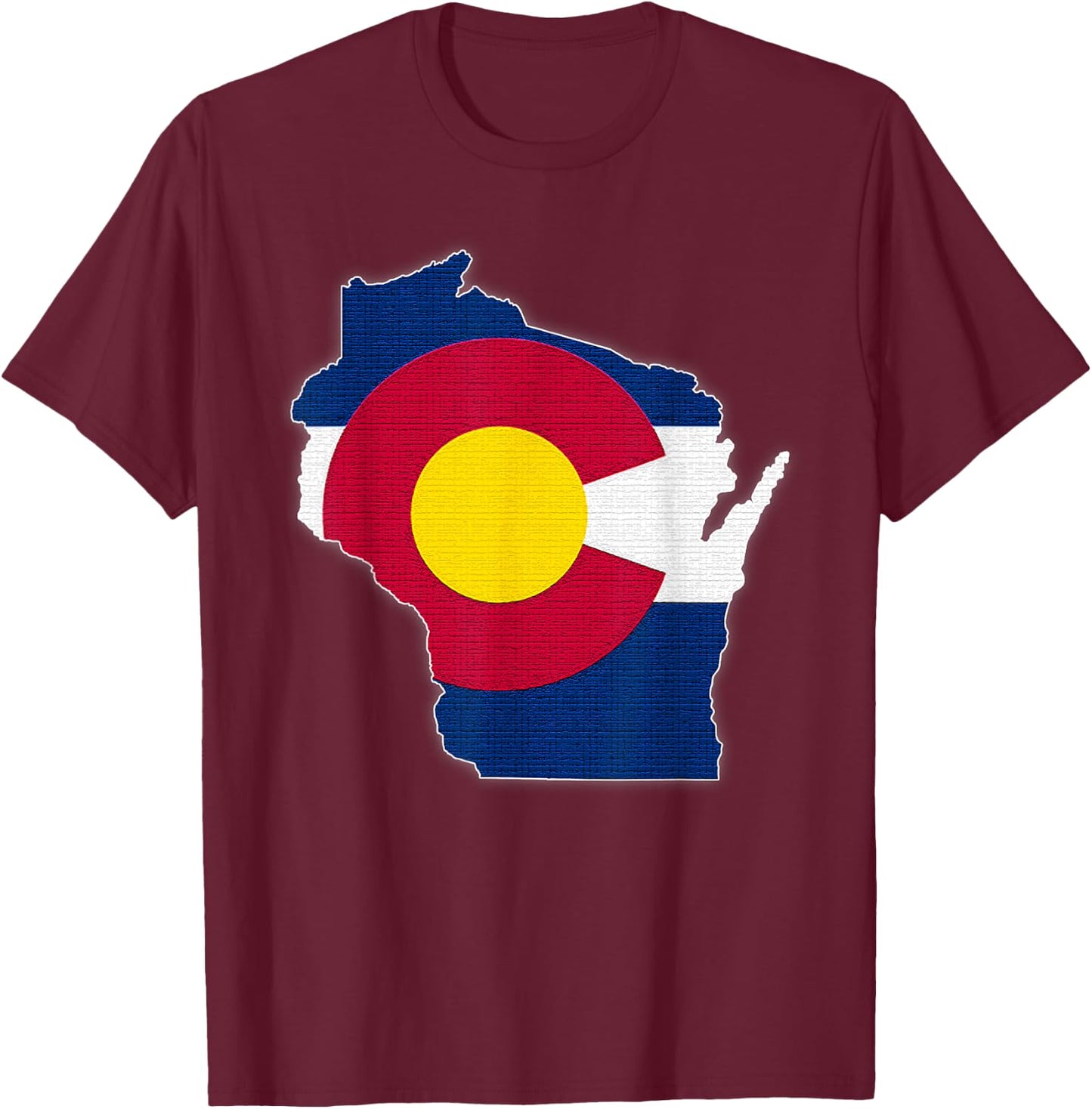 WISCONSIN STATE MAP COLORADO CO Flag Roots Men Women Gift T-Shirt - T-Shirt | Maroon