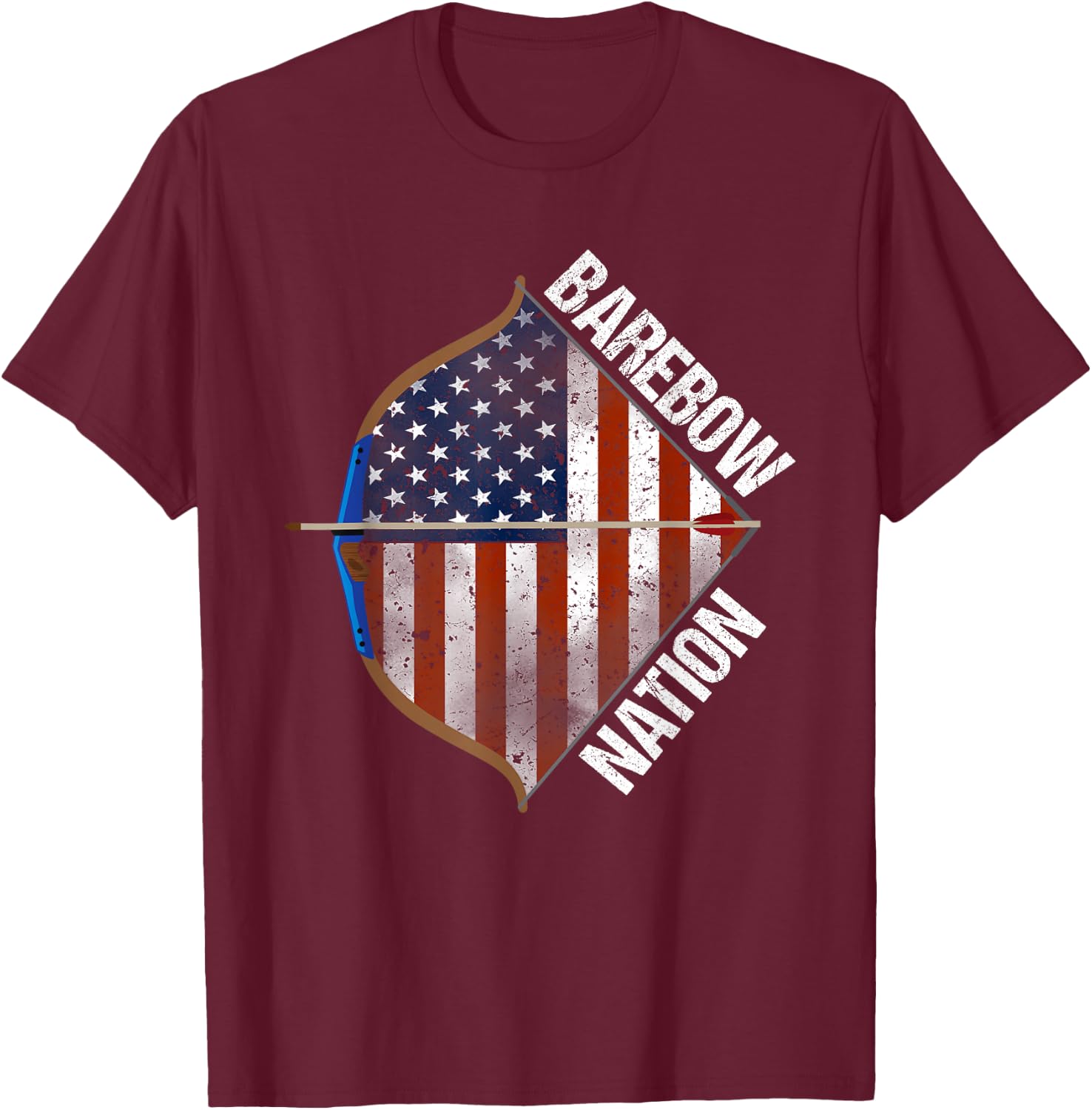 Barebow Nation Recurve Archery T-Shirt - T-Shirt | Maroon