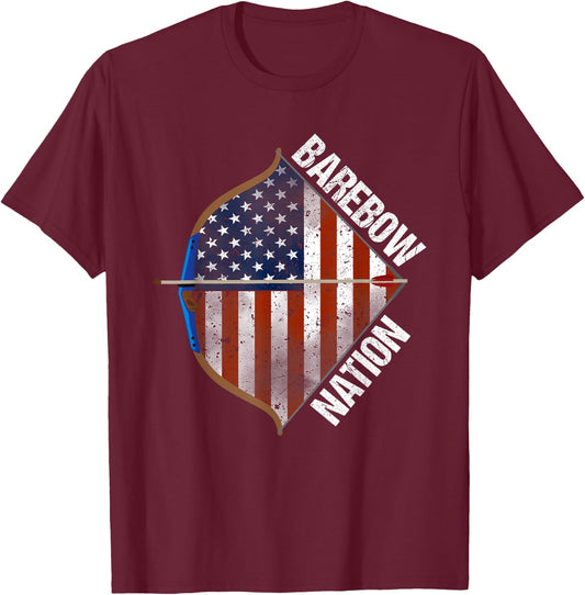 Barebow Nation Recurve Archery T-Shirt - T-Shirt | Maroon