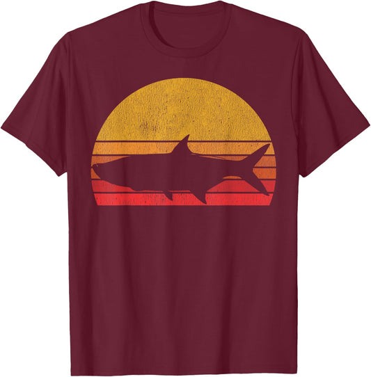 Tarpon Fishing - Retro Tarpon Saltwater Fisherman T-Shirt - T-Shirt | Maroon