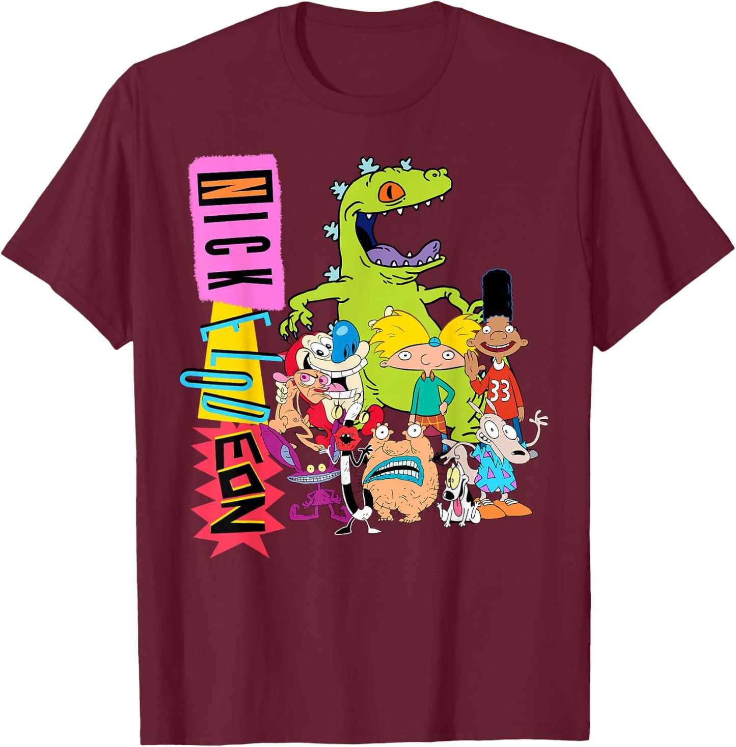 Nickelodeon Throwback Retro Character T-Shirt - T-Shirt | Maroon