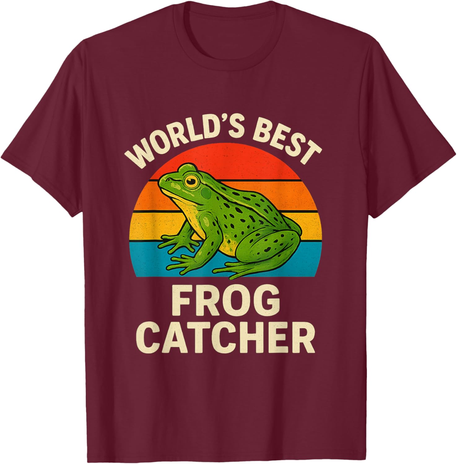 Funny World Best Frog Catcher Kids Boy Toddler Graphic T-Shirt - T-Shirt | Maroon