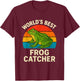 Funny World Best Frog Catcher Kids Boy Toddler Graphic T-Shirt - T-Shirt | Maroon