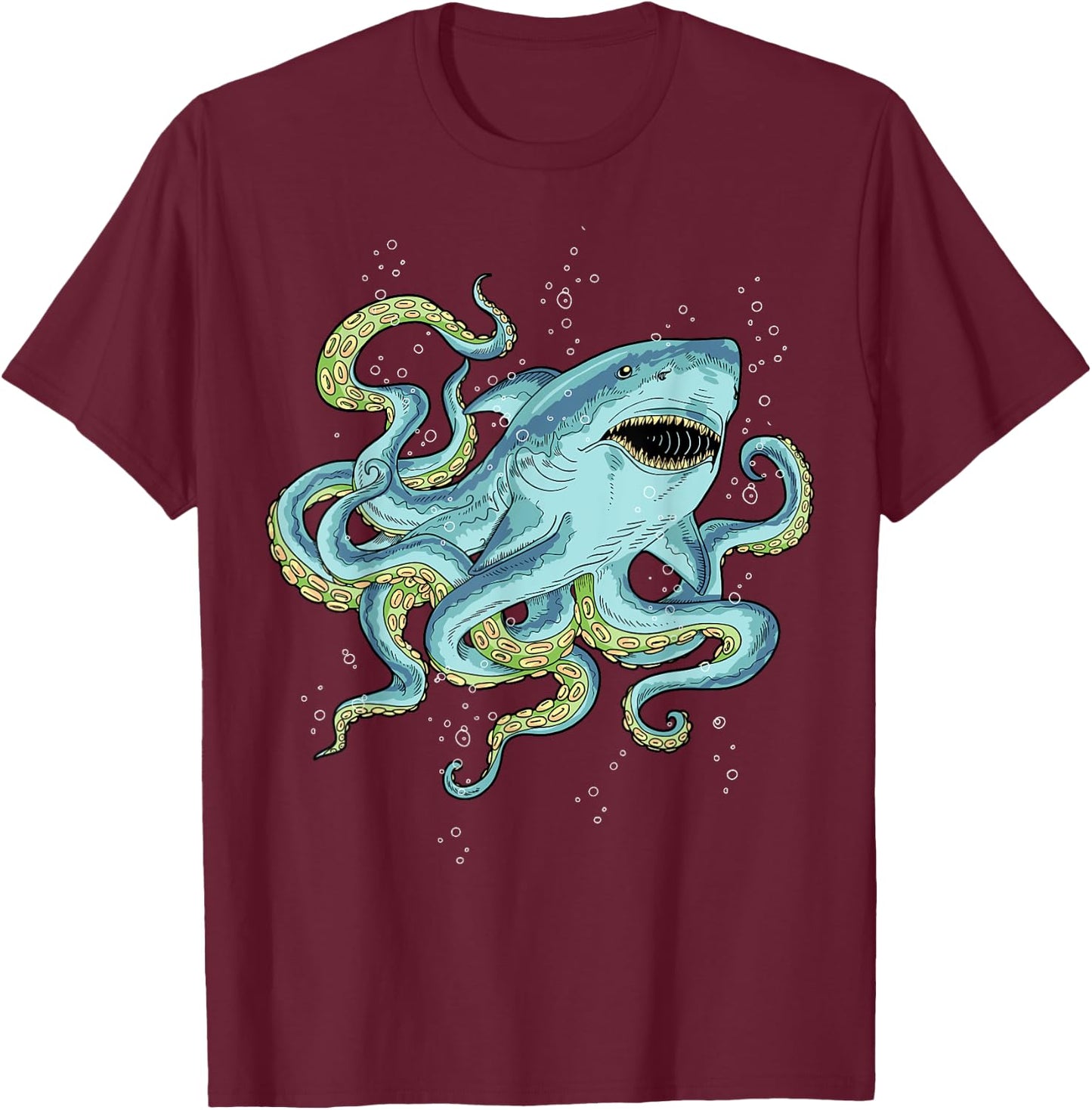 Half Shark Half Octopus Sharktopus T-Shirt - T-Shirt | Maroon